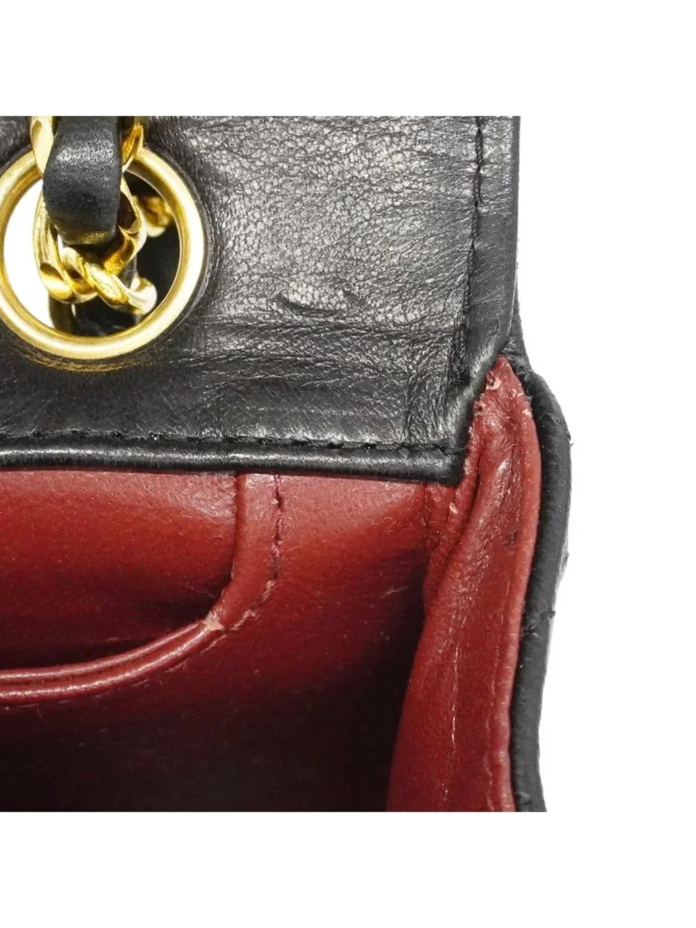 Chanel Shoulder Bag Quilted Lambskin Black Gold